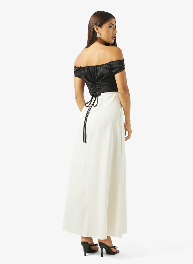 Ella  Colorblock A-line Dress for Women | Best Price UAE